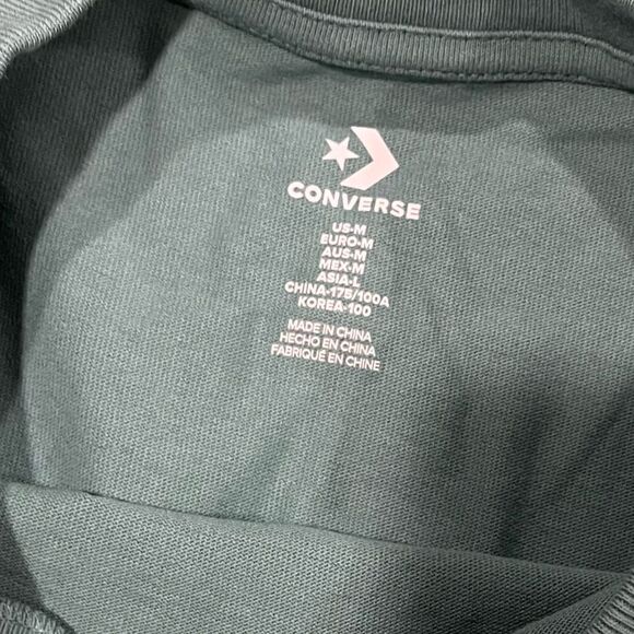 NWT Converse Mens Converse Sensory Graphic T-Shirt Crewneck Cotton Green Size M - Picture 4 of 5